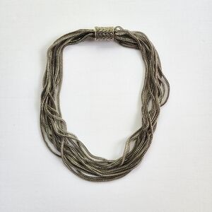 Elegant Silver Multi-Strand Necklace